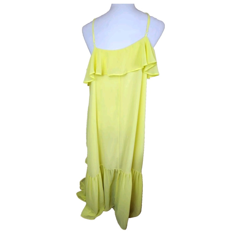 River Island Womens Halter Maxi Dress US 16 XL Yellow Beach Tropical‎ Resortwear - Picture 8 of 16